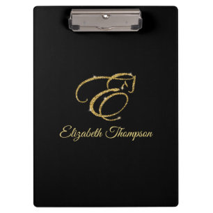 Porte-bloc Lettre monogramme E Cheval en parties scintillant