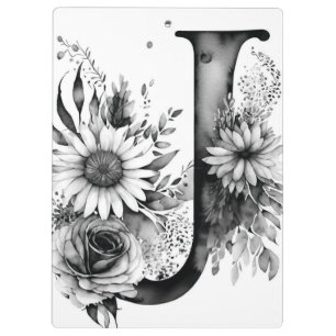 Porte-bloc Lettre personnalisée J Floral Aquarelle de l'ensei
