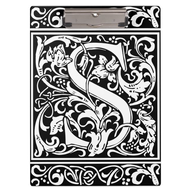 Porte-bloc Lettre S Monogramme médiéval Art Nouveau (Devant)