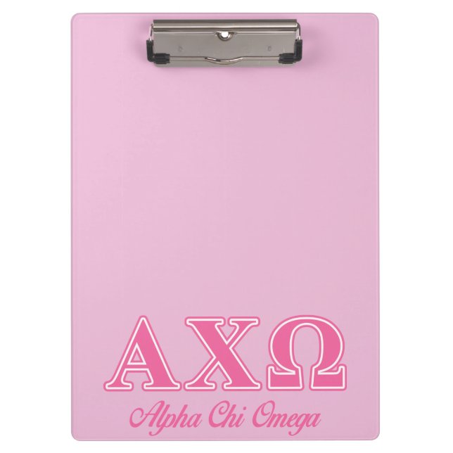 Porte-bloc Lettres roses Alpha Chi Omega (Devant)