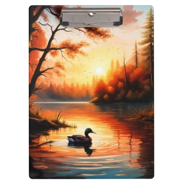 Porte-bloc Lever de soleil sur le lac (Devant)