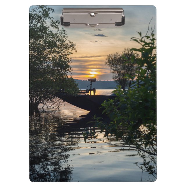 Porte-bloc Lever du soleil du bateau de pêche (Devant)