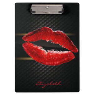 Porte-bloc Lèvres rouges pailletées de style moderne, personn