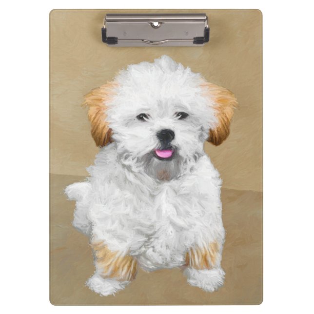 Porte-bloc Lhasa Apso Puppy Peinture - Cute Original Chien Ar (Devant)