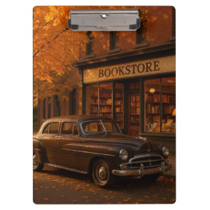 Porte-bloc Librairie Automne/Automne vintage et voiture