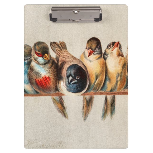 Porte-bloc Ligne d'oiseaux et de colombes (Devant)