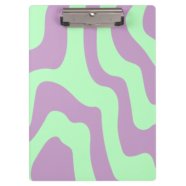 Porte-bloc Lignes Abstraites Pastel Purple Vert (Devant)