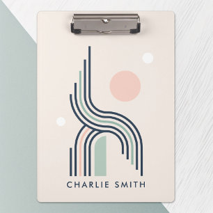 Porte-bloc Lignes d'art géométrique abstraites rétro arches c