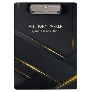 Porte-bloc Lignes noires et or gris foncé