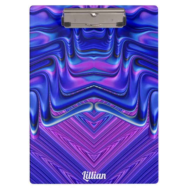 Porte-bloc LILLIAN ~ 3D ! ~ Blanc rose et bleu original ~ (Devant)