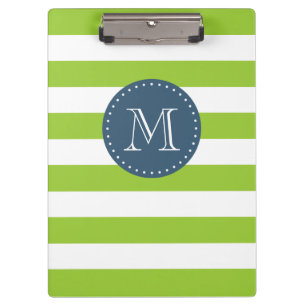 Porte-bloc Lime de monogramme personnalisé Vert et Gras de ma