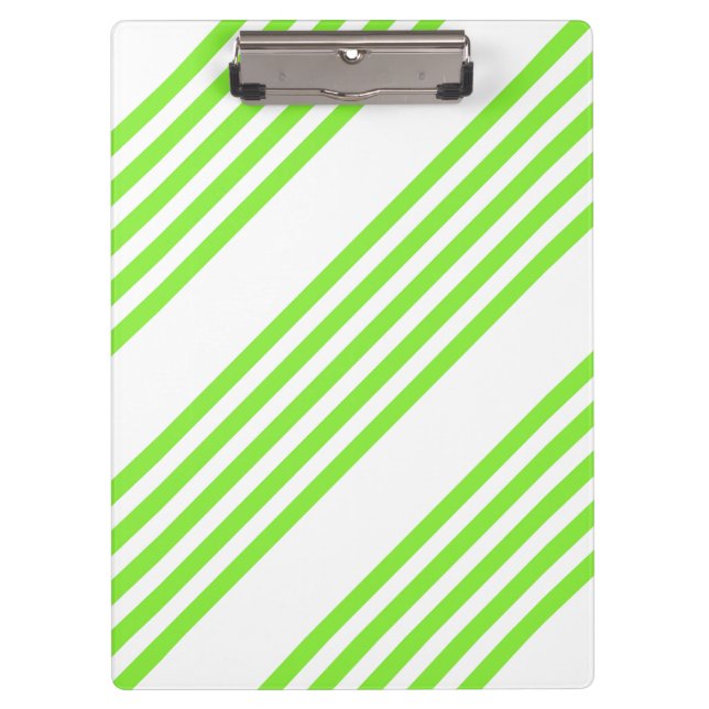 Porte-bloc Lime vert et blanc cinq bandes motif (Devant)