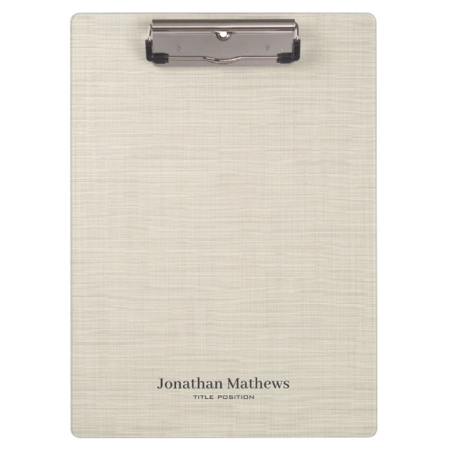 Porte-bloc Linge Beige Crème Texture Simple Élégant Monogramm (Devant)
