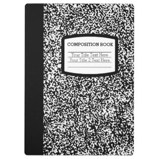 Porte-bloc Livre de composition personnalisé Noir/Blanc École
