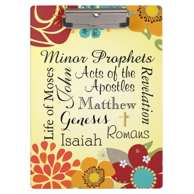 Porte-bloc Livres chrétiens floraux de la bible (Devant)