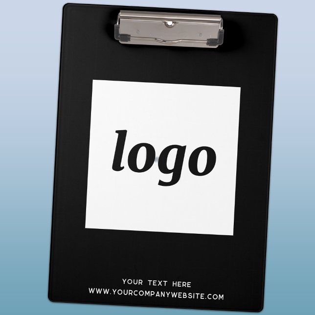 Porte-bloc Logo avec texte de marque d'entreprise noir et bla (Créateur téléchargé)