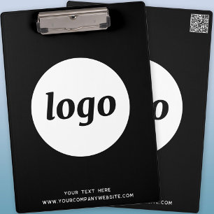 Porte-bloc Logo avec Texte et Code QR Entreprise Noir