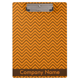 Porte-bloc Logo de la société Elegant Brown & Orange Zigzag