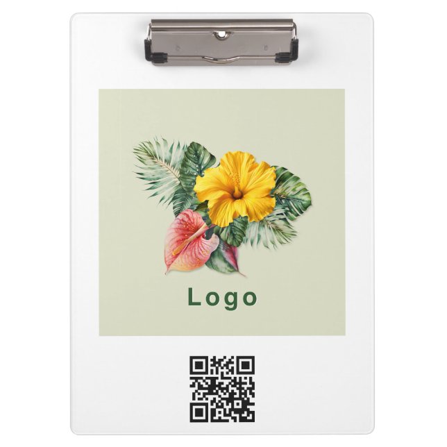 Porte-bloc Logo de l'entreprise et code QR Promo Merch (Devant)