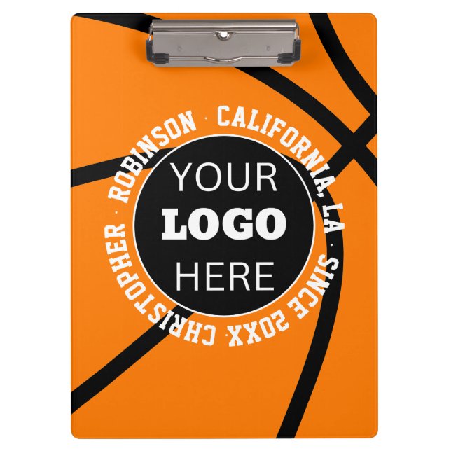 Porte-bloc Logo de l'équipe sportive et texte personnalisé (Devant)