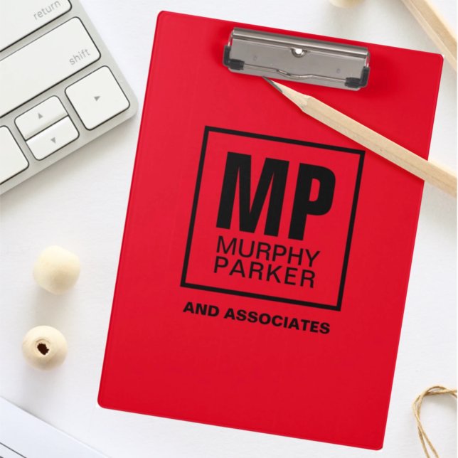 Porte-bloc Logo de Monogramme professionnel Carré noir person (Créateur téléchargé)