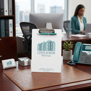 Porte-bloc Logo de paysage urbain moderne Immobilier