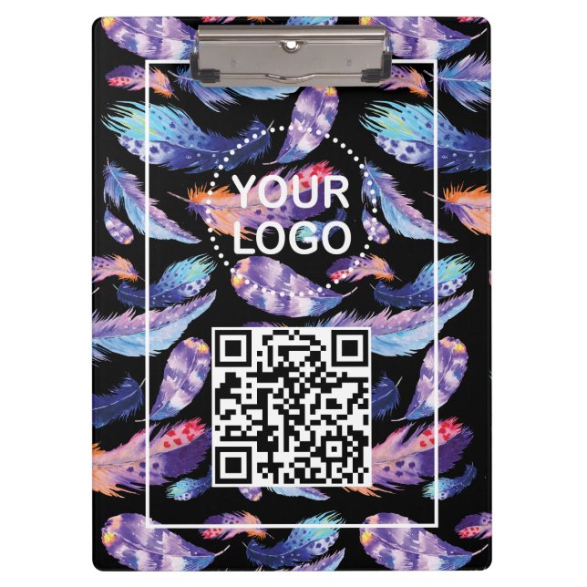 Porte-bloc Logo de plumes élégantes Code QR promotionnel Affa (Devant)