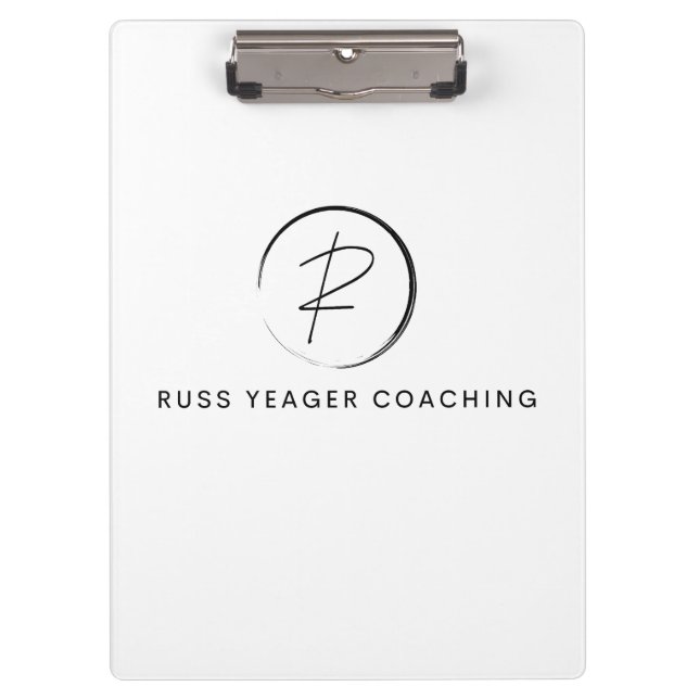 Porte-bloc Logo de signature de coaching de Russ Yeager (Devant)