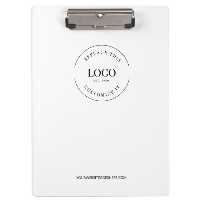 Porte-bloc Logo personnalisé minimaliste blanc simple (Devant)