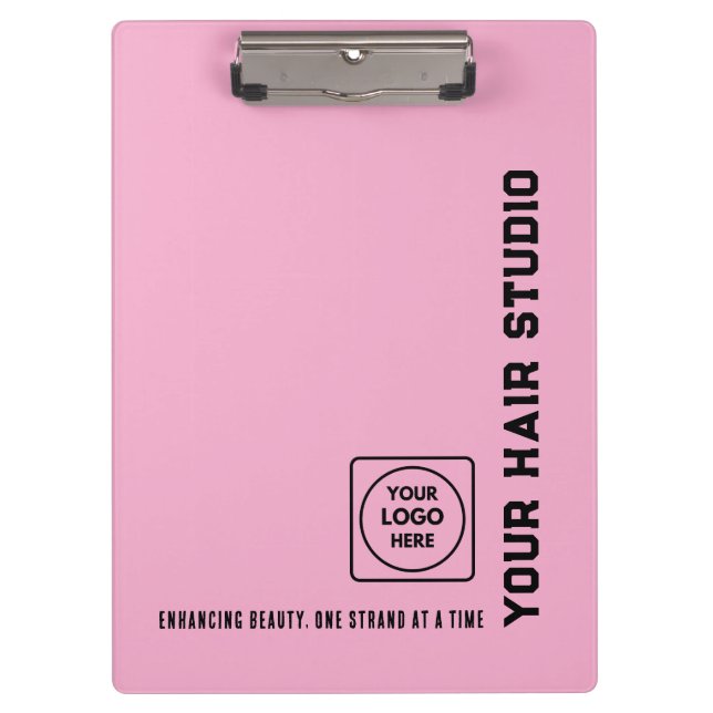 Porte-bloc logo Salon de coiffure Black Pink Pro (Devant)