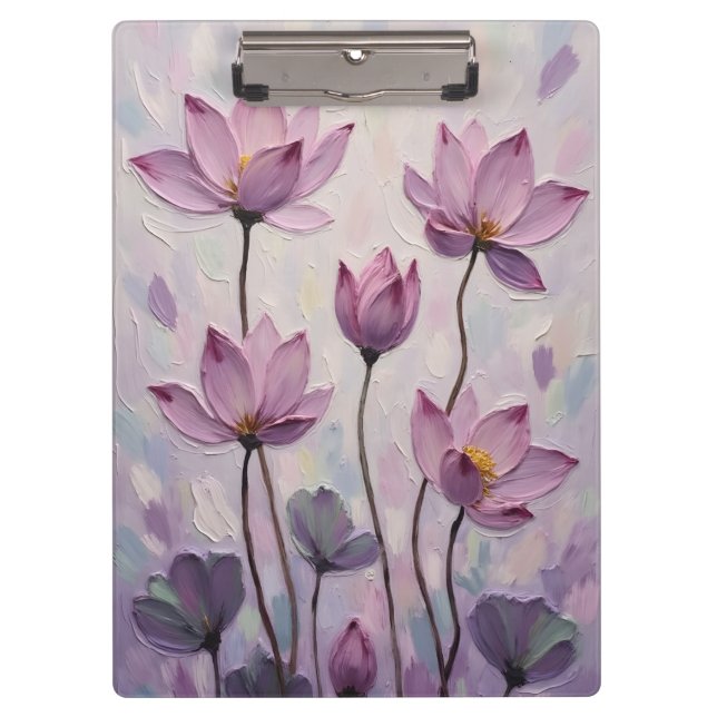 Porte-bloc Lotus – Peinture à l'Huile (Devant)