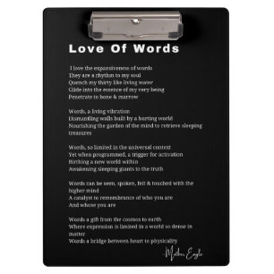 Porte-bloc Love Of Words poème poème poésie mur art poster