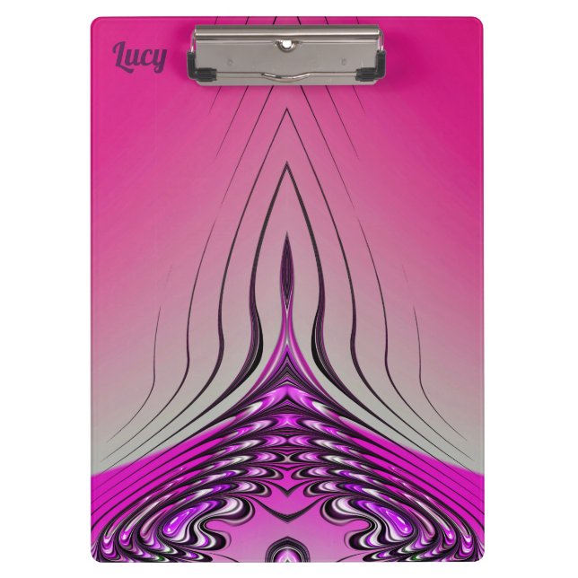 Porte-bloc LUCY ~ 3D ! ~ Rose violet et noir original ~ (Devant)