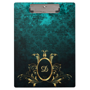 Porte-bloc Luxe Damask or Frame monogramme