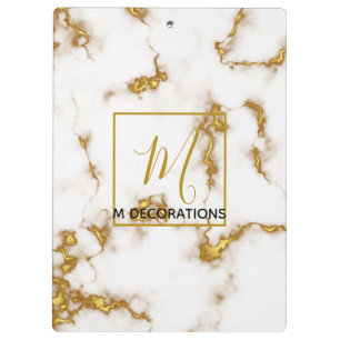 Porte-bloc Luxe Royal Marble Or Monogramme Design d'entrepris