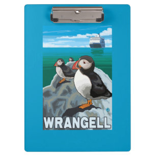 Porte-bloc Macareux et bateau de croisière - Wrangell, Alask