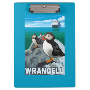 Porte-bloc Macareux et bateau de croisière - Wrangell, Alask