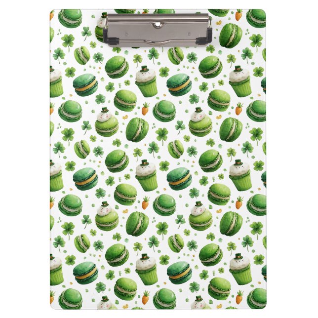 Porte-bloc Macaron et trèfle aquarelle de la Saint-Patrick  (Devant)