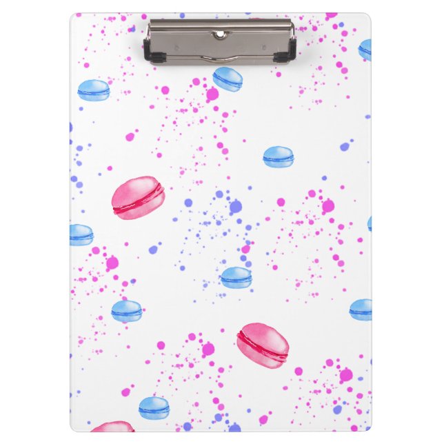 Porte-bloc Macarons appétissants en plaques d'aquarelle (Devant)
