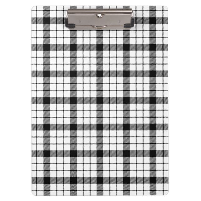 Porte-bloc MacFarlane tartan noir blanc plaid (Devant)