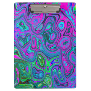 Porte-bloc Magenta marbré et citron vert Super Art Abstrait
