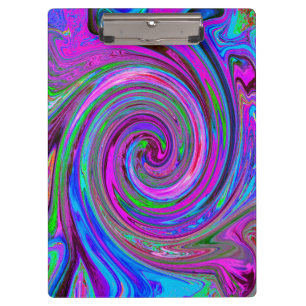 Porte-bloc Magenta Swirl coloré Retro Design abstrait