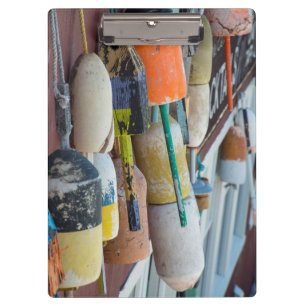 Porte-bloc Maine, Bar Harbor. Bouées colorées pour casiers à