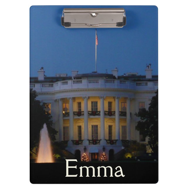 Porte-bloc Maison Blanche de Noël à la nuit à Washington DC (Devant)