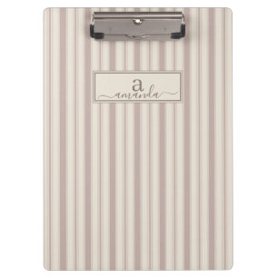 Porte-bloc Maison de campagne rustique initiale rayée beige e