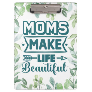 Porte-bloc Maman Anniversaire Mot Art avec cadre de feuillage