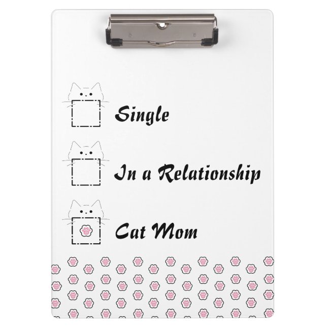 Porte-bloc Maman Chat Chaton Mignon Patte Blanche & Rose (Devant)