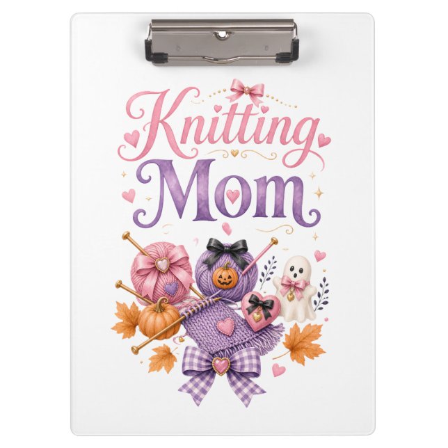 Porte-bloc Maman Tricoteuse Halloween -  (Devant)
