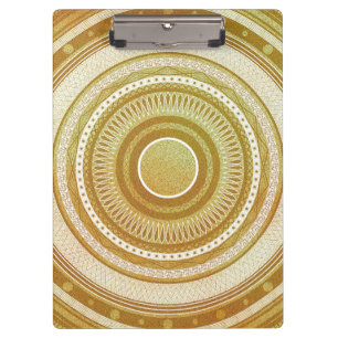 Porte-bloc Mandala d'or et de paillettes