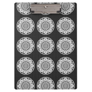 Porte-bloc Mandala étoilé tricot noir & blanc